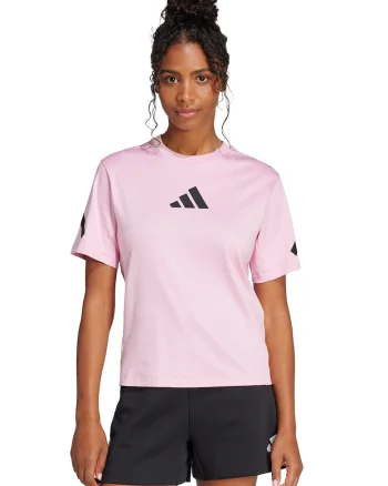 Tricou de bumbac cu imprimeu logo Z.N.E., Negru/Roz pastel