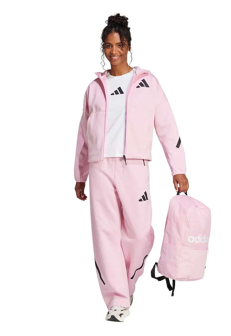 Pantaloni de trening lejeri cu buzunare cu fermoar Z.N.E. Bar, Roz pastel/Negru stins