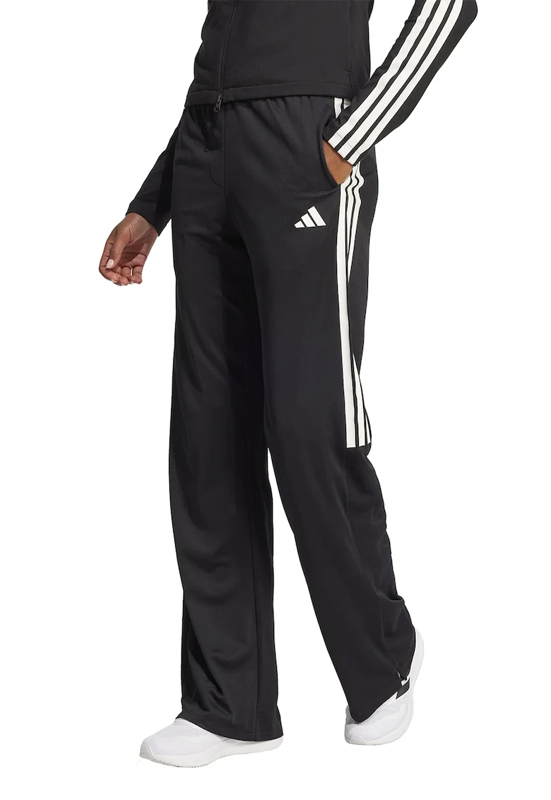 Pantaloni de trening cu croiala dreapta TIRO Q2, Alb/Negru