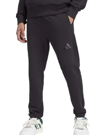 Pantaloni de trening din bumbac cu snur in talie, Negru