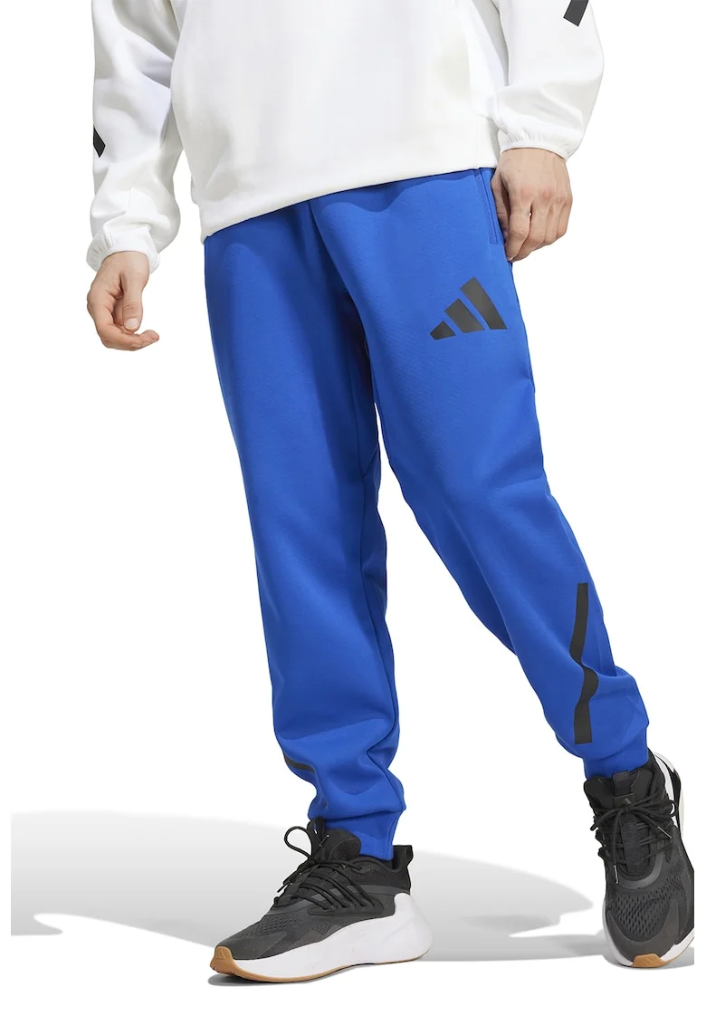 Pantaloni de trening relaxed fit cu snur Z.N.E., Negru/Albastru royal