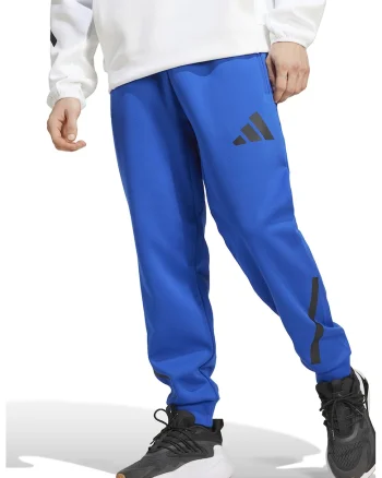 Pantaloni de trening relaxed fit cu snur Z.N.E., Negru/Albastru royal