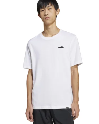 Tricou din bumbac cu decolteu la baza gatului, Alb