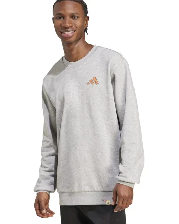 Bluza de trening cu imprimeu grafic pe partea din spate, Portocaliu mandarina/Gri deschis melange/Albastru