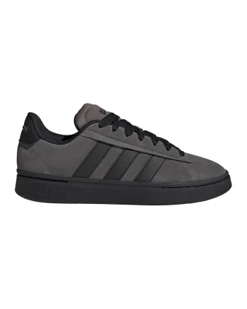 Pantofi sport Grand Court Alpha de piele intoarsa, Gri inchis