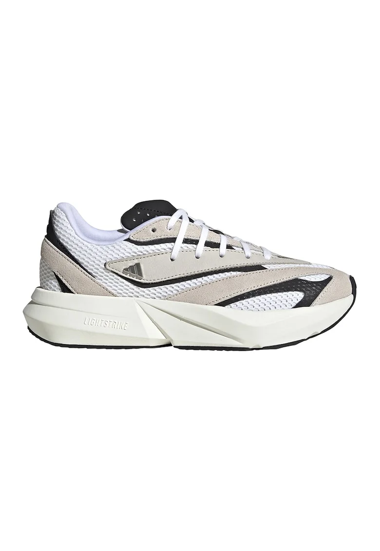 Pantofi sport cu insertii de piele intoarsa Lightblaze, Alb fildes/Negru