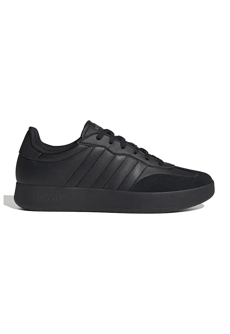 Pantofi sport din piele ecologica cu insertii din piele intoarsa Barreda, Negru
