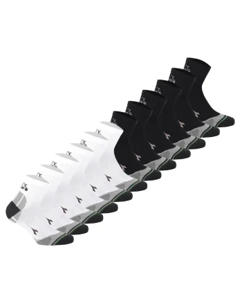 Set de sosete scurte unisex - 12 perechi, Alb/Negru