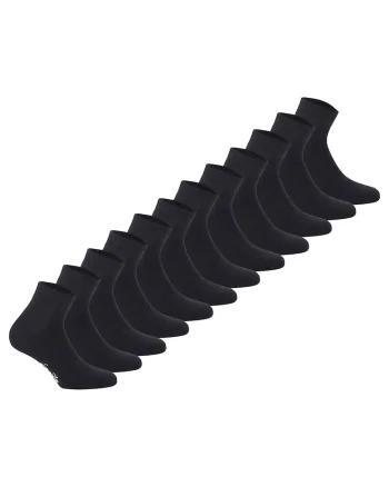 Set de sosete scurte unisex - 12 perechi, Negru