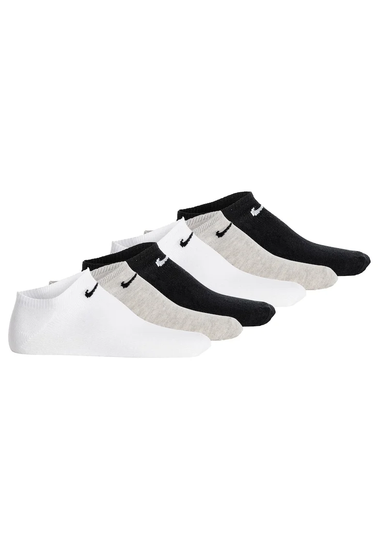 Set de sosete unisex, pana la glezna - 6 perechi, Alb/Negru/Gri