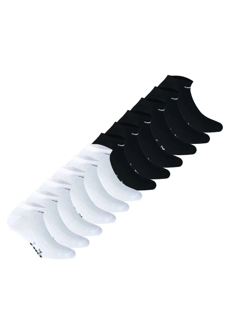Set de sosete pana la glezna, unisex - 12 perechi, Alb/Negru