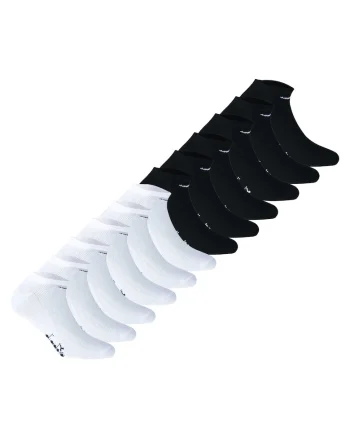 Set de sosete pana la glezna, unisex - 12 perechi, Alb/Negru
