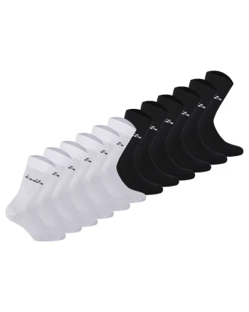 Set de sosete lungi unisex - 12 perechi, Alb/Negru