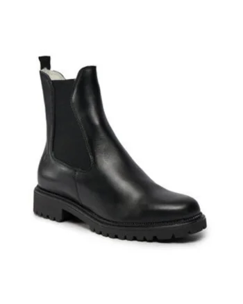 Botine dama 303142582,  Piele naturala, Negru,