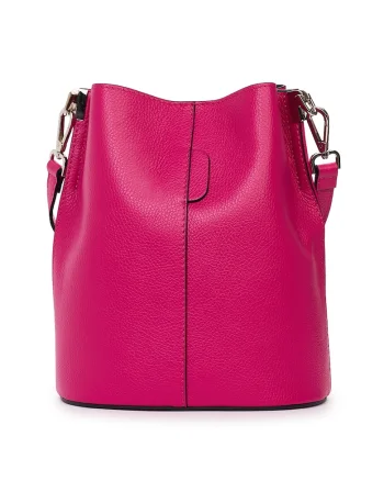 Geanta dama din piele naturala Mimosa, Fucsia