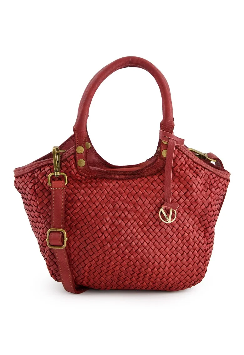 Geanta tote  piele naturala, bordou, 36x23x11cm, curea detasabila 61cm, 1 buzunar interior