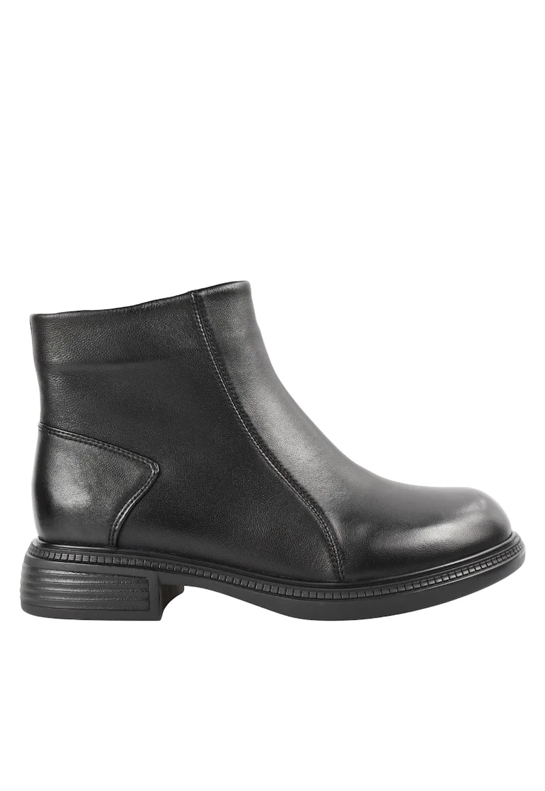 Ghete casual, dama,  515-6 negru, piele naturala, Negru