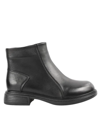 Ghete casual, dama,  515-6 negru, piele naturala, Negru