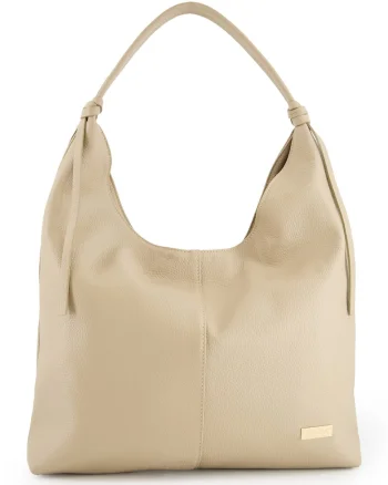 Geanta shopper dama  piele naturala, 3 buzunare interioare, bej, 44x44x5cm