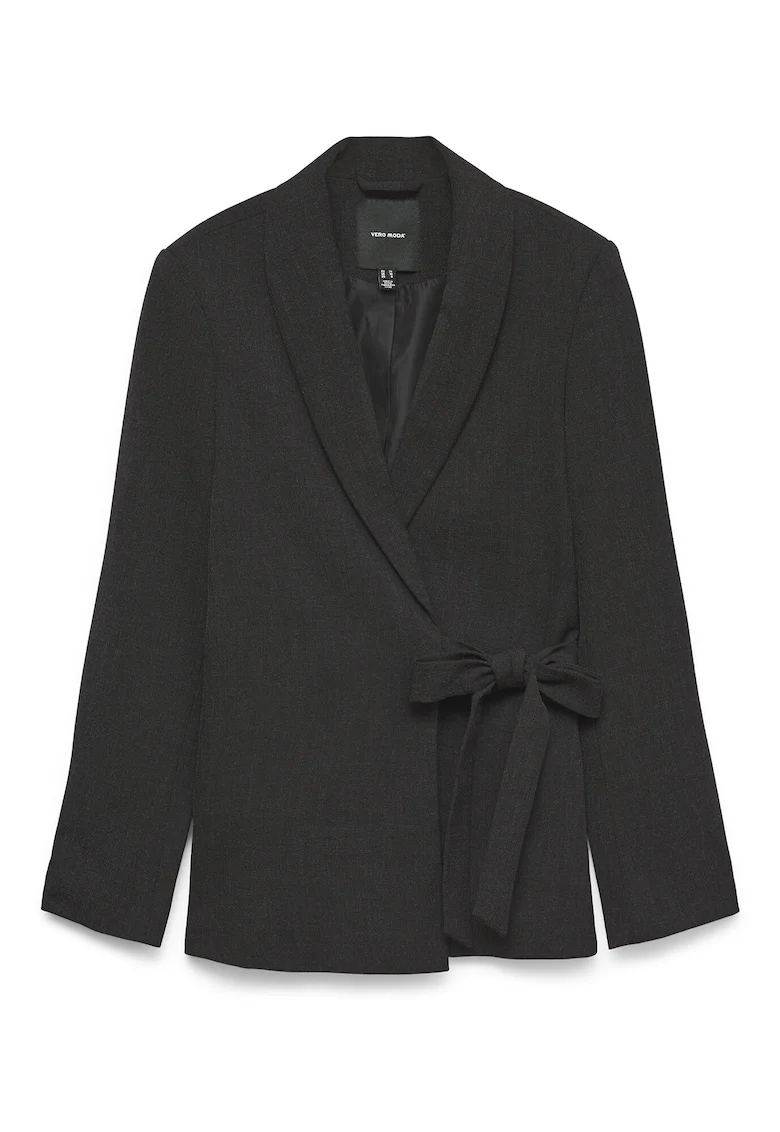 Sacou dama,  gri, 50% poliester reciclat, 44% poliester, 4% viscoza, 2% elastan