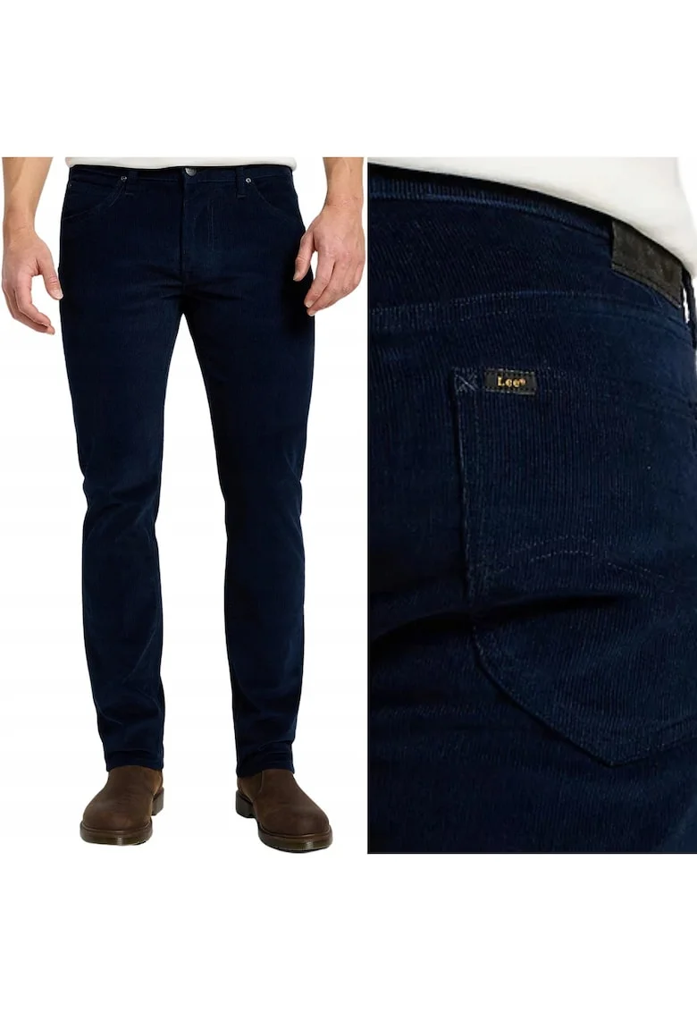 Pantaloni drepti  Daren talie joas, Albastru