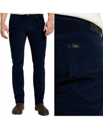 Pantaloni drepti  Daren talie joas, Albastru