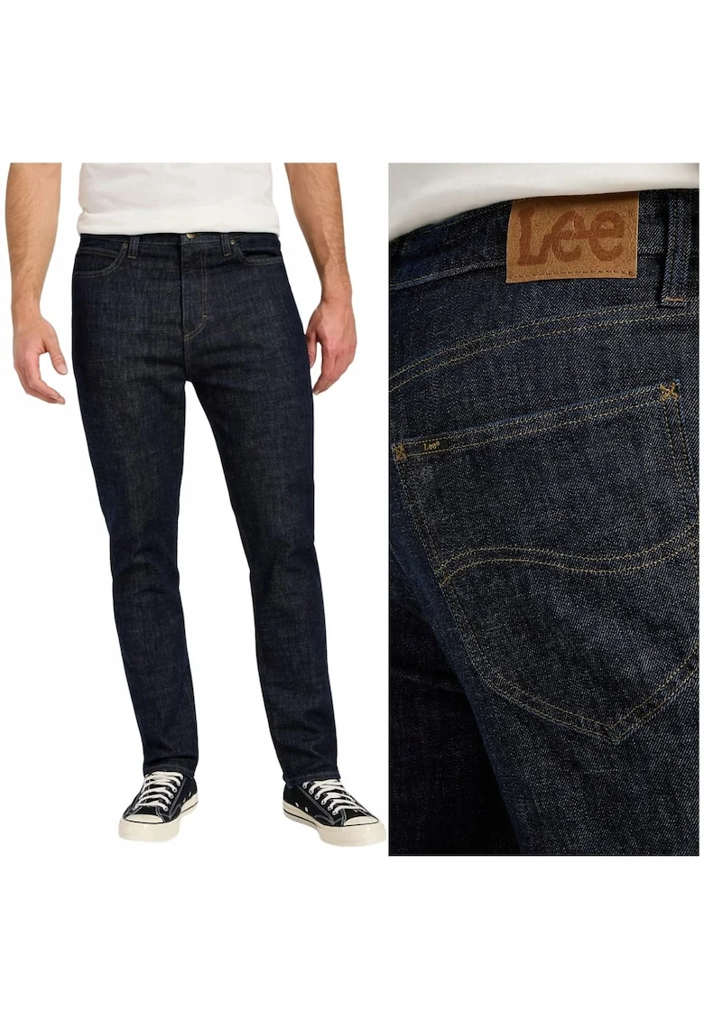 Blugi  Austin Regular Tapered, albastru inchis, W32 L34, talie medie, picioare conice