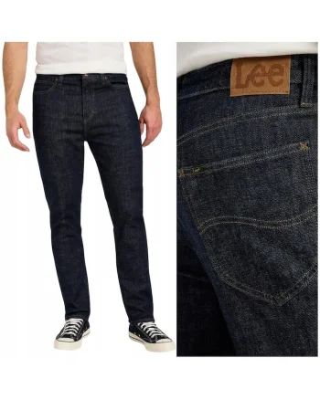 Blugi  Austin Regular Tapered, albastru inchis, W32 L34, talie medie, picioare conice