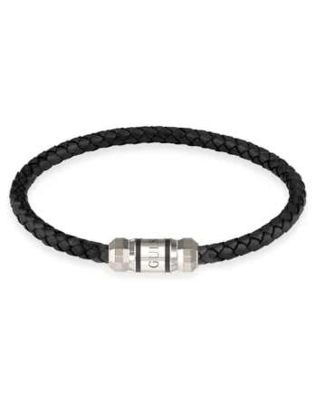 Bratara  Exagon piele JUMB05094JWSTBK, Argintiu, Negru