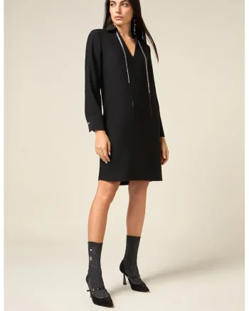 Rochie cu guler, Negru stins