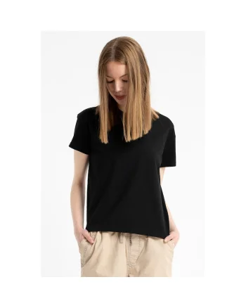 Tricou din amestec de bumbac cu decolteu la baza gatului,