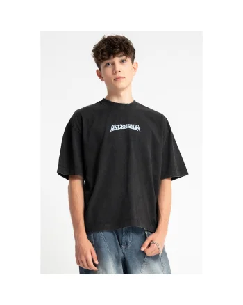 Tricou din bumbac cu imprimeu text,