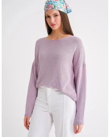 Pulover dama,  oversize, lila, tricot,