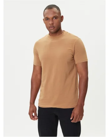 Tricou barbati  camel, bumbac