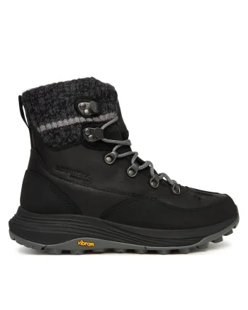 Ghete dama  Black Siren 4, piele naturala, negru,