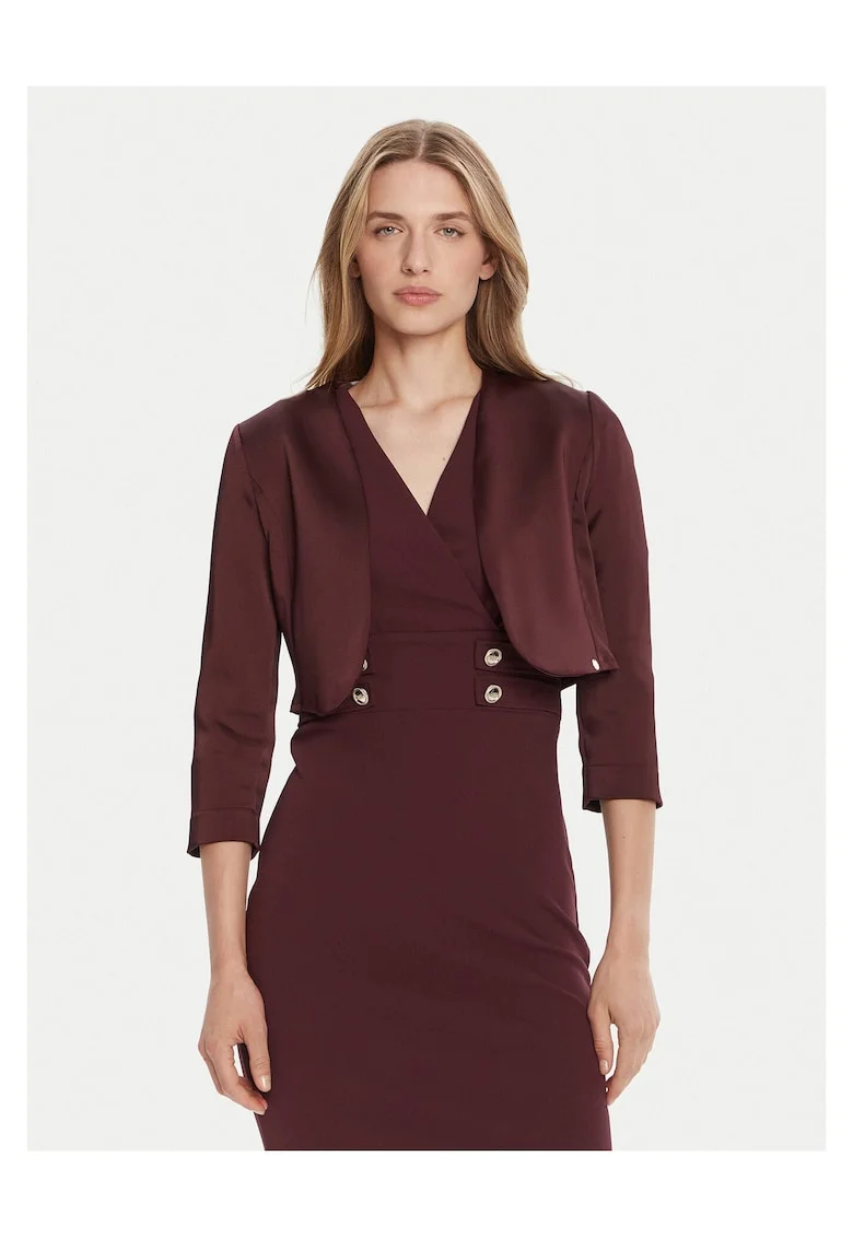 Sacou dama  bolero, bordo, fabricat de calitate