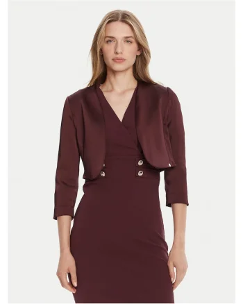 Sacou dama  bolero, bordo, fabricat de calitate