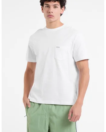 Tricou din bumbac cu buzunar pe piept, Alb