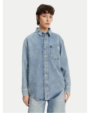 Camasa din denim pentru femei  albastru
