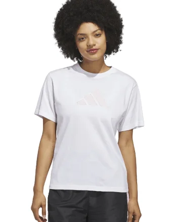 Tricou din bumbac cu decolteu la baza gatului si imprimeu logo Gingham, Alb/Roz pal