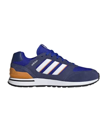 Pantofi sport Run 80s 'cu insertii de piele intoarsa, Albastru inchis/Maro camel/Alb optic