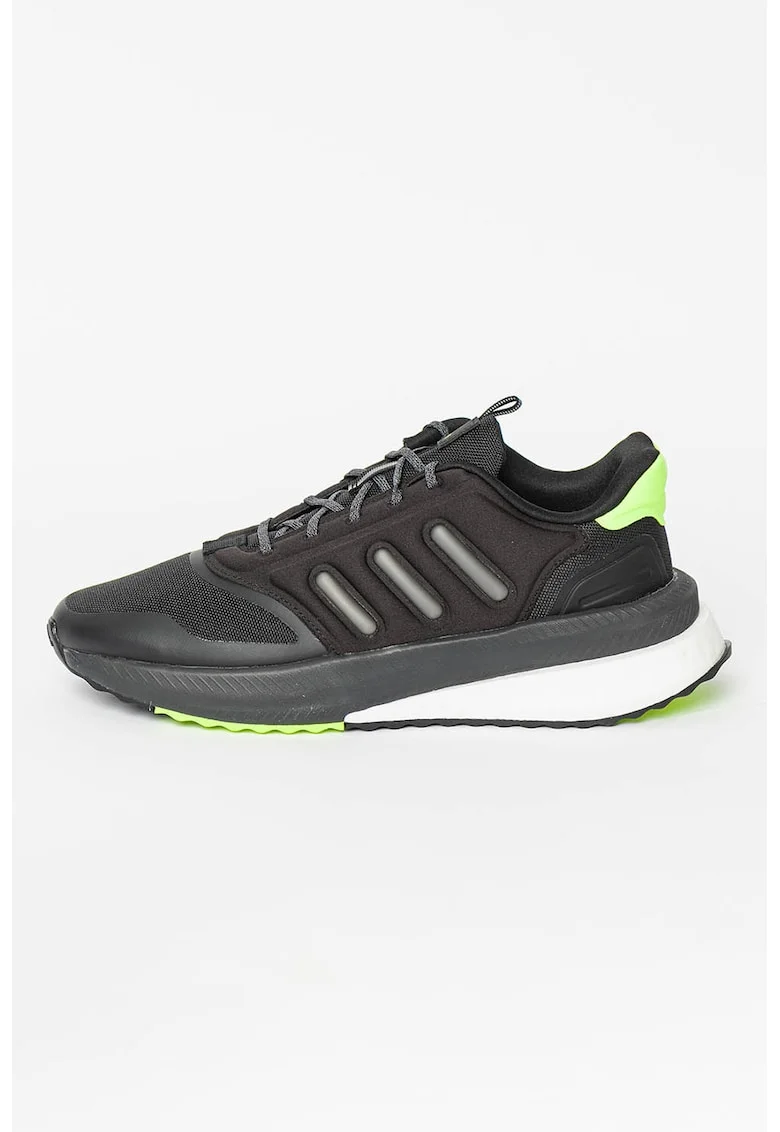 Pantofi sport din material textil si piele ecologica X_PLRPHASE, Negru/Verde lime