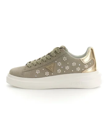 Pantofi sport cu aplicatii cu strasuri, Maro taupe deschis