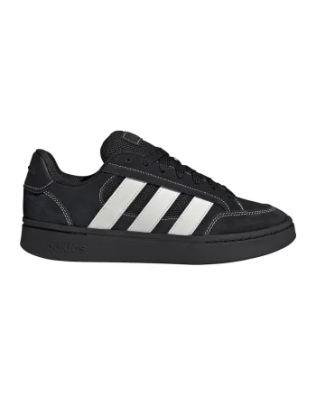 Pantofi sport din piele intoarsa cu cusaturi contrastante Grand Court Alpha, Alb/Negru