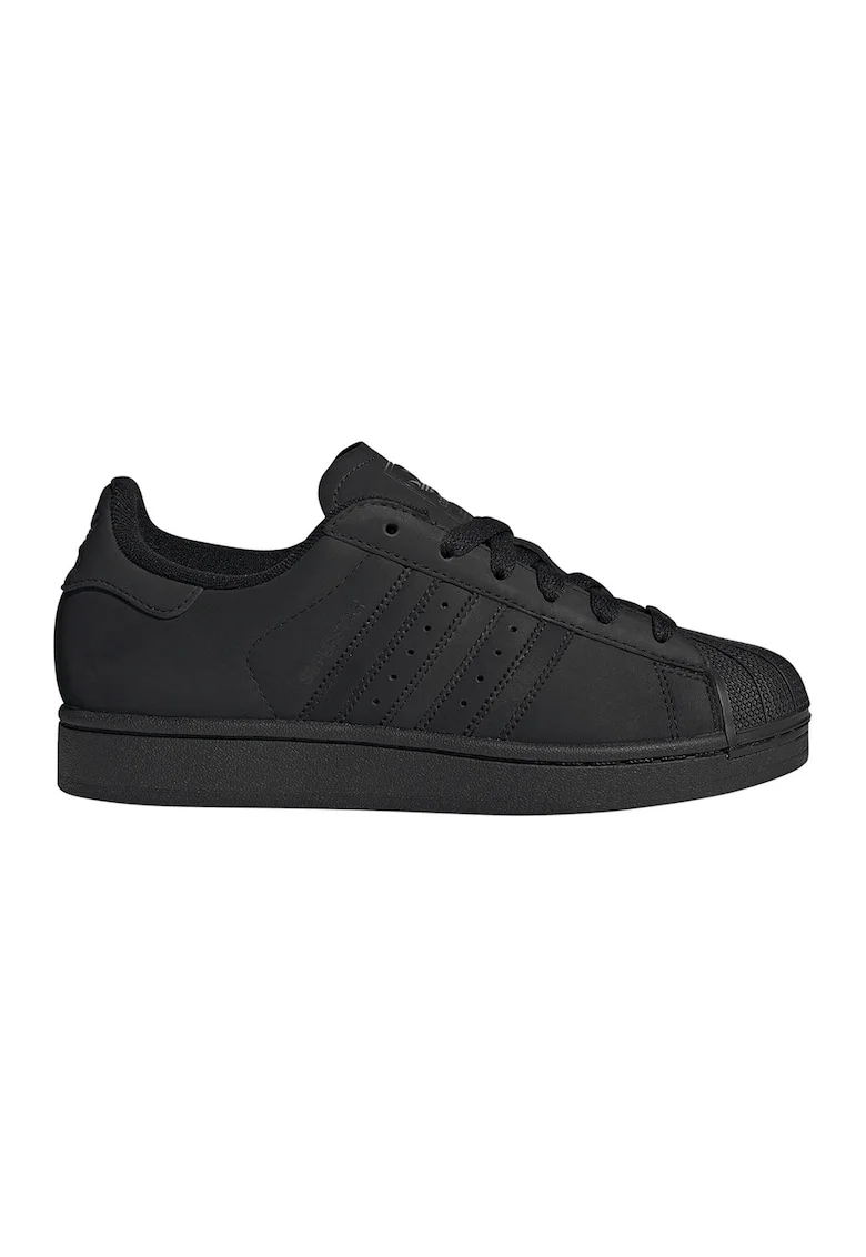 Pantofi sport din piele nabuc Superstar II, Negru