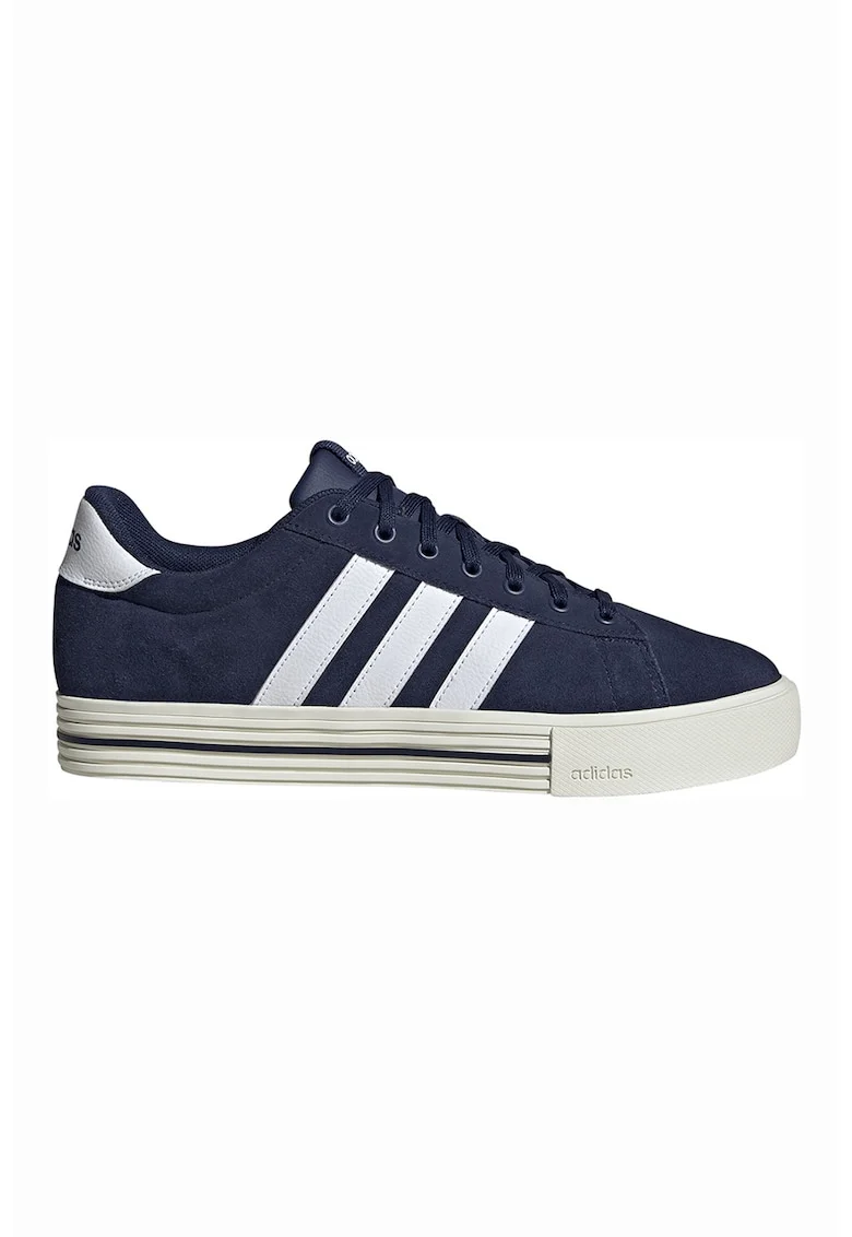 Pantofi sport low-cut Daily 4.0 de piele intoarsa, Alb/Bleumarin