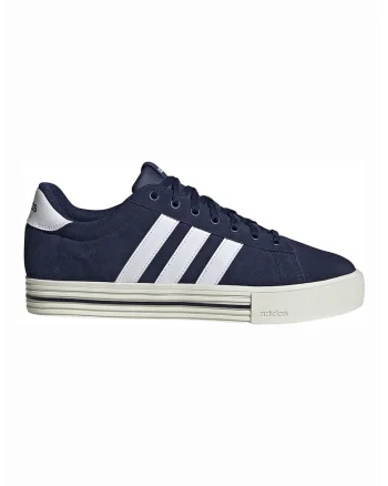 Pantofi sport low-cut Daily 4.0 de piele intoarsa, Alb/Bleumarin