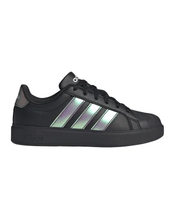 Pantofi sport din piele ecologica cu detalii holografice Street Talk, Negru/Argintiu