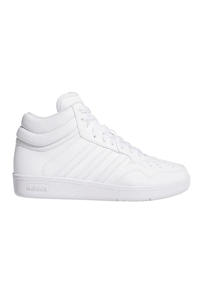 Pantofi sport mid-high de piele ecologica Hoops 4.0, Alb optic