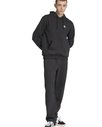 Pantaloni de trening relaxed fit din amestec de bumbac cu logo, Negru/Negru stins